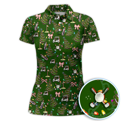 Christmas Pattern Polos, Funny Xmas Golf Shirt, Festive Golf Gift For Men