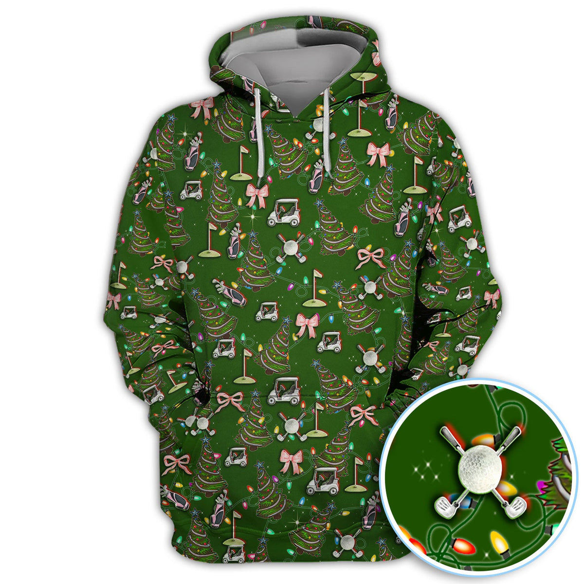 Christmas Pattern Polos, Funny Xmas Golf Shirt, Festive Golf Gift For Men