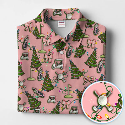 Christmas Pattern Polos, Funny Xmas Golf Shirt, Festive Golf Gift For Men