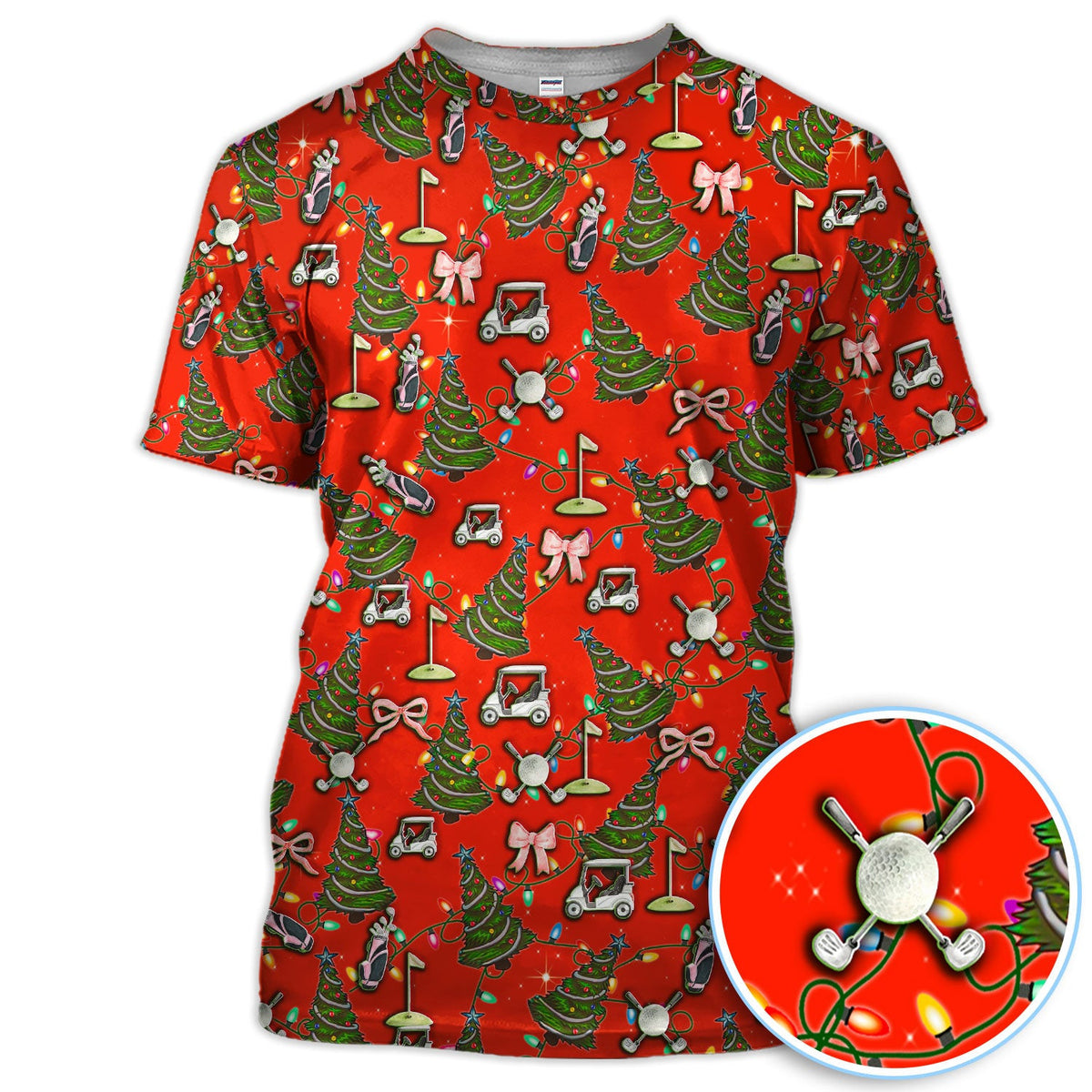 Christmas Pattern Polos, Funny Xmas Golf Shirt, Festive Golf Gift For Men