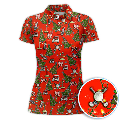 Christmas Pattern Polos, Funny Xmas Golf Shirt, Festive Golf Gift For Men