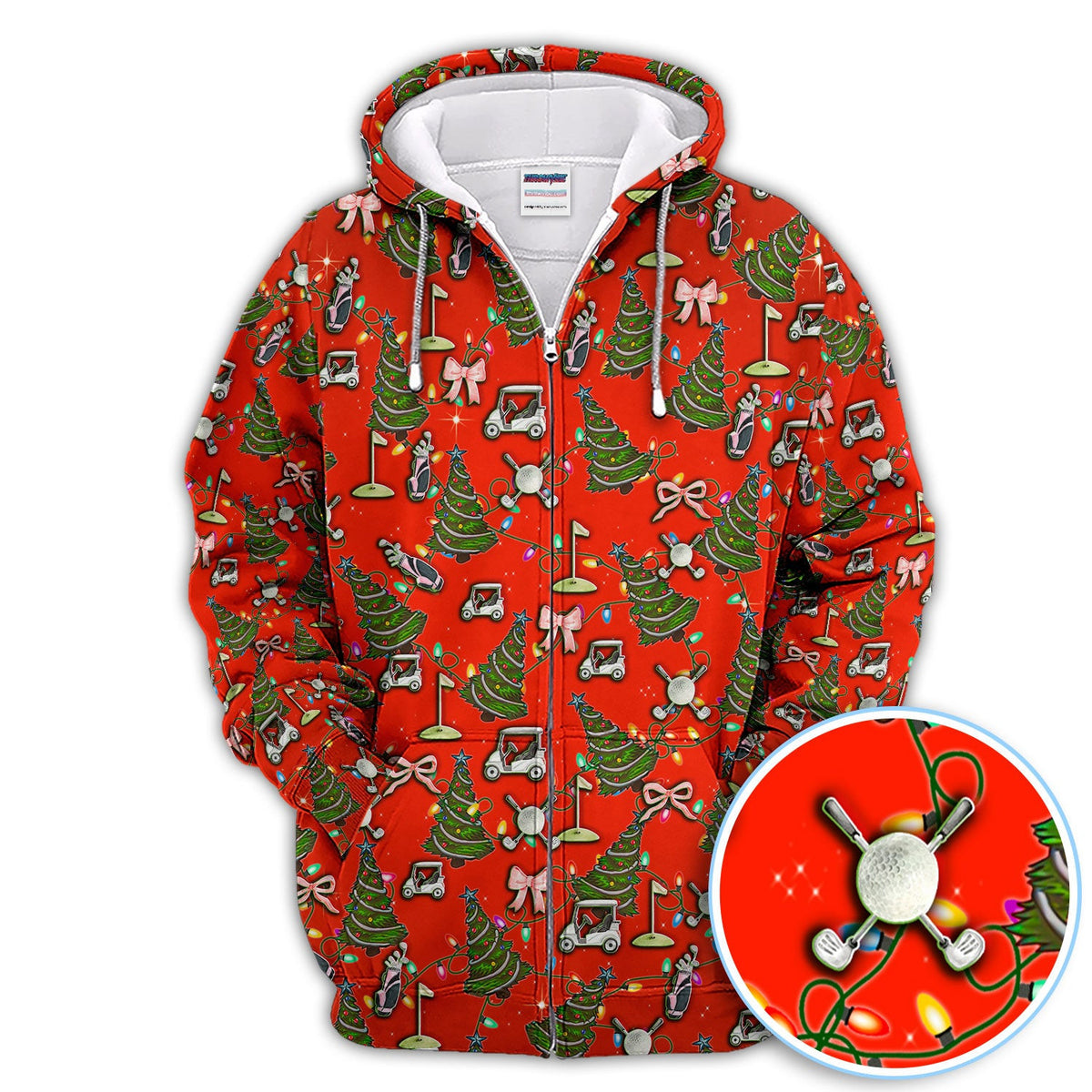 Christmas Pattern Polos, Funny Xmas Golf Shirt, Festive Golf Gift For Men