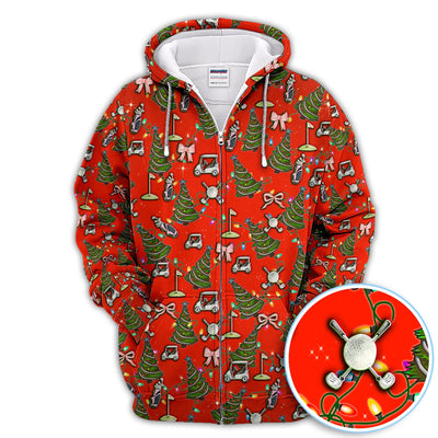 Christmas Pattern Polos, Funny Xmas Golf Shirt, Festive Golf Gift For Men