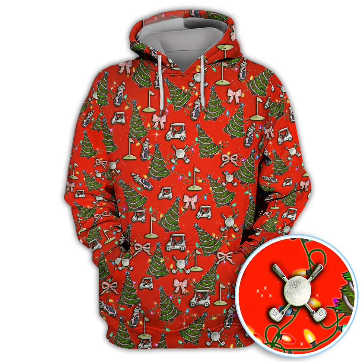 Christmas Pattern Polos, Funny Xmas Golf Shirt, Festive Golf Gift For Men