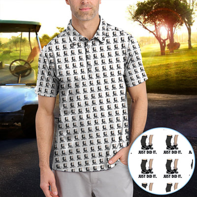 Just Did It Pattern Golf Polos, Funny Golf Shirt For Men, Golf Gift For Golfer