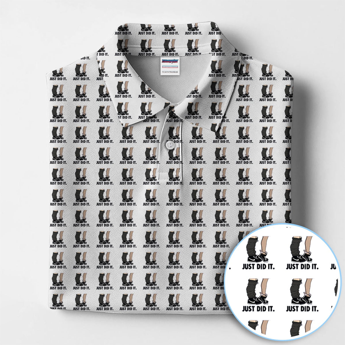 Just Did It Pattern Golf Polos, Funny Golf Shirt For Men, Golf Gift For Golfer
