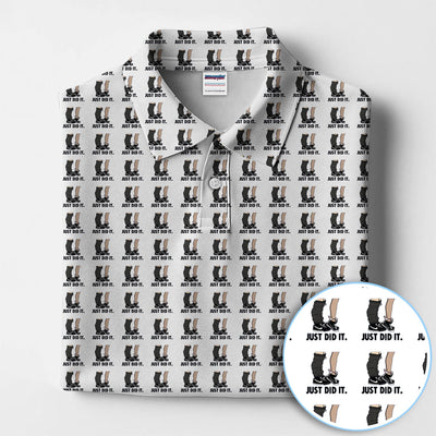Just Did It Pattern Golf Polos, Funny Golf Shirt For Men, Golf Gift For Golfer