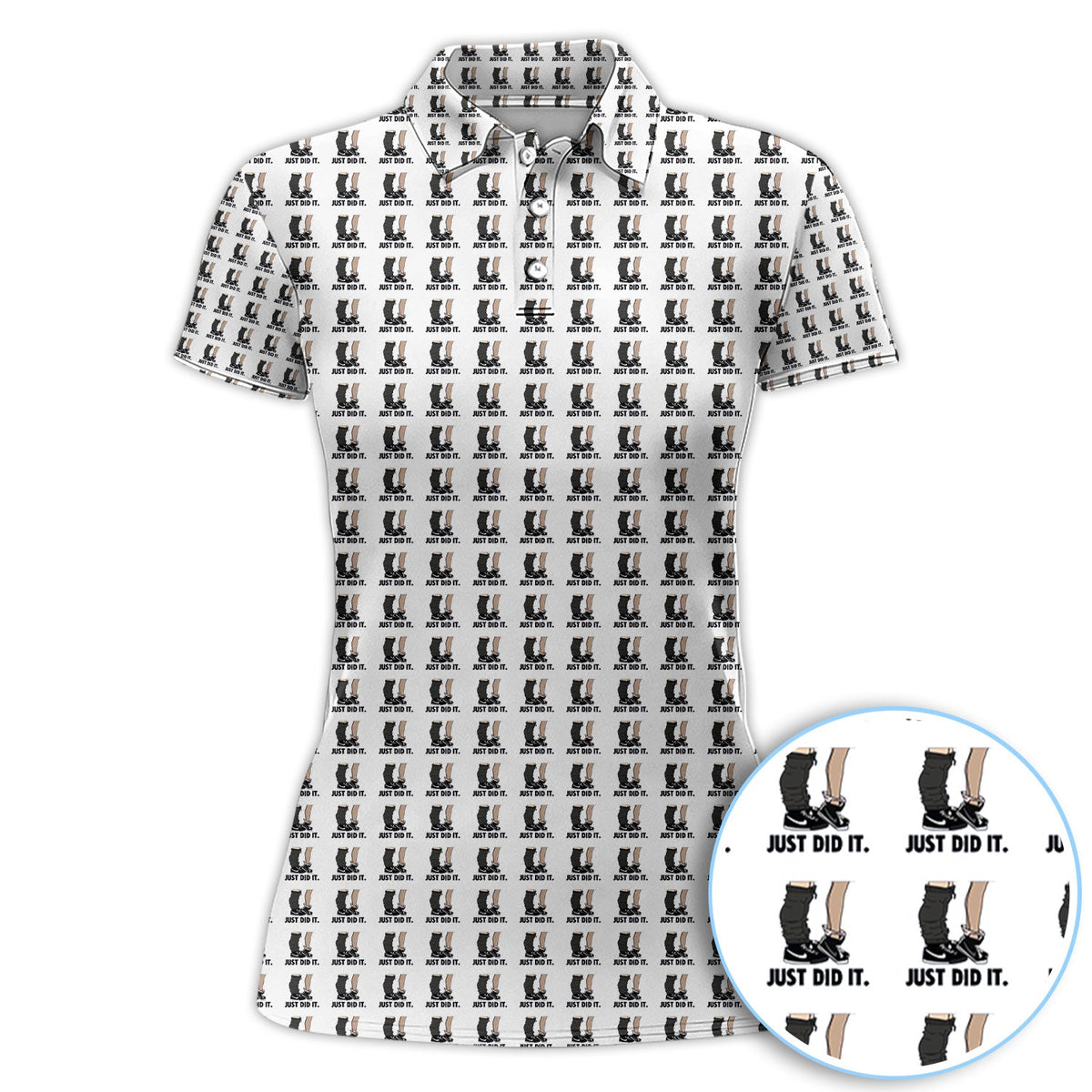 Just Did It Pattern Golf Polos, Funny Golf Shirt For Men, Golf Gift For Golfer