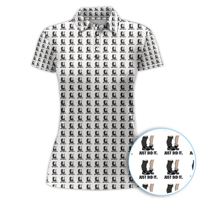 Just Did It Pattern Golf Polos, Funny Golf Shirt For Men, Golf Gift For Golfer