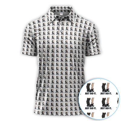 Just Did It Pattern Golf Polos, Funny Golf Shirt For Men, Golf Gift For Golfer
