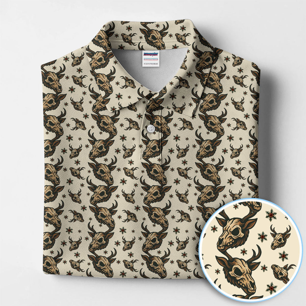 Krampus Christmas Pattern Golf Shirt, Crazy Xmas Golf Polos, Golf Gift For Men