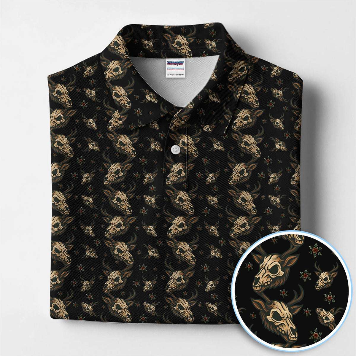 Krampus Christmas Pattern Golf Shirt, Crazy Xmas Golf Polos, Golf Gift For Men