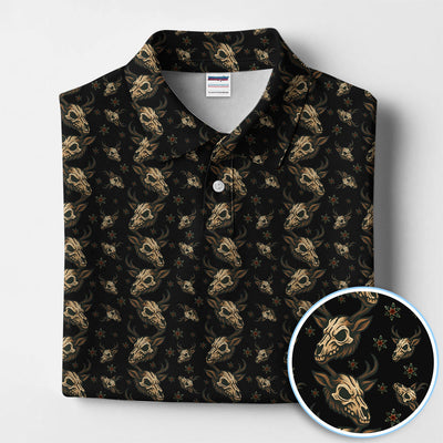 Krampus Christmas Pattern Golf Shirt, Crazy Xmas Golf Polos, Golf Gift For Men