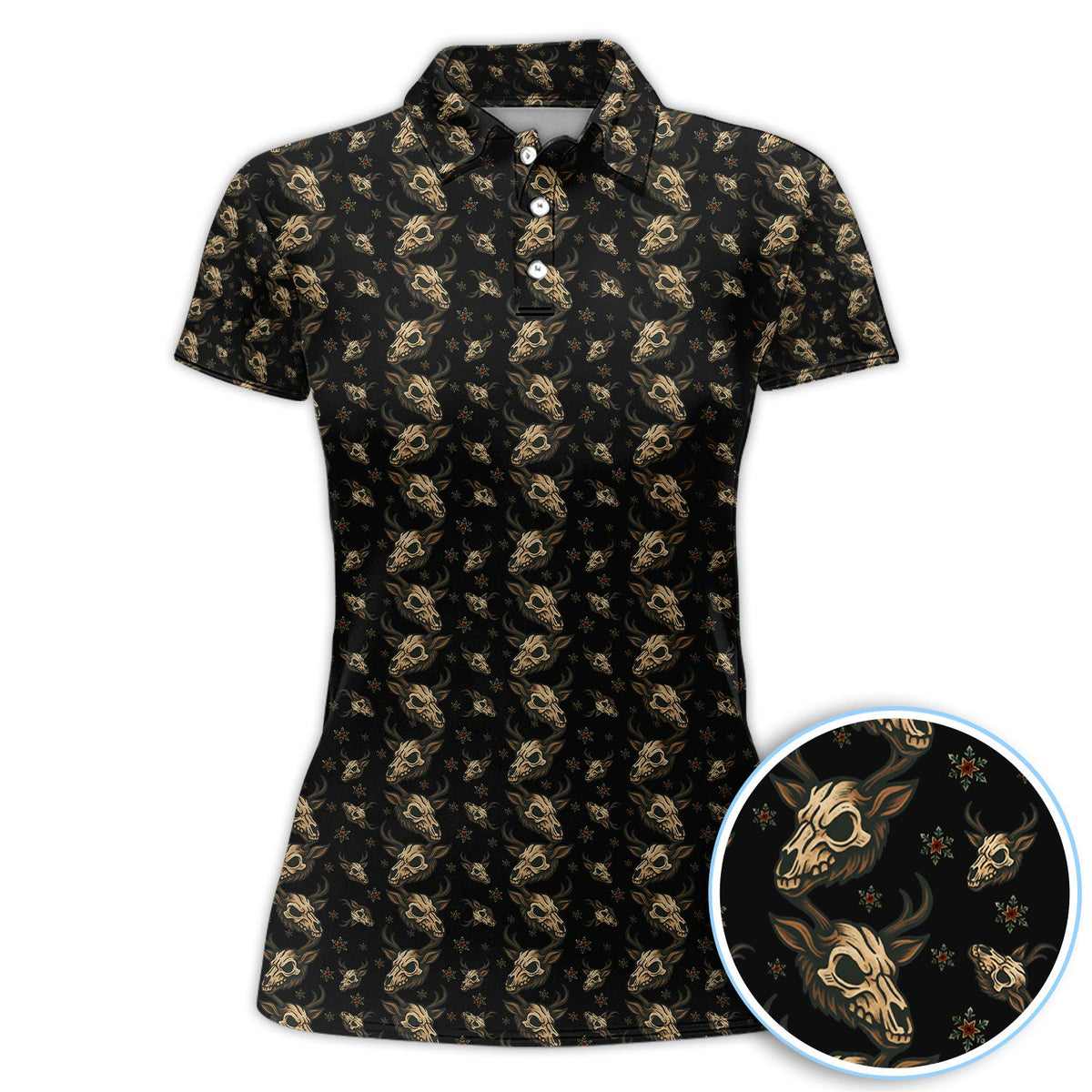 Krampus Christmas Pattern Golf Shirt, Crazy Xmas Golf Polos, Golf Gift For Men