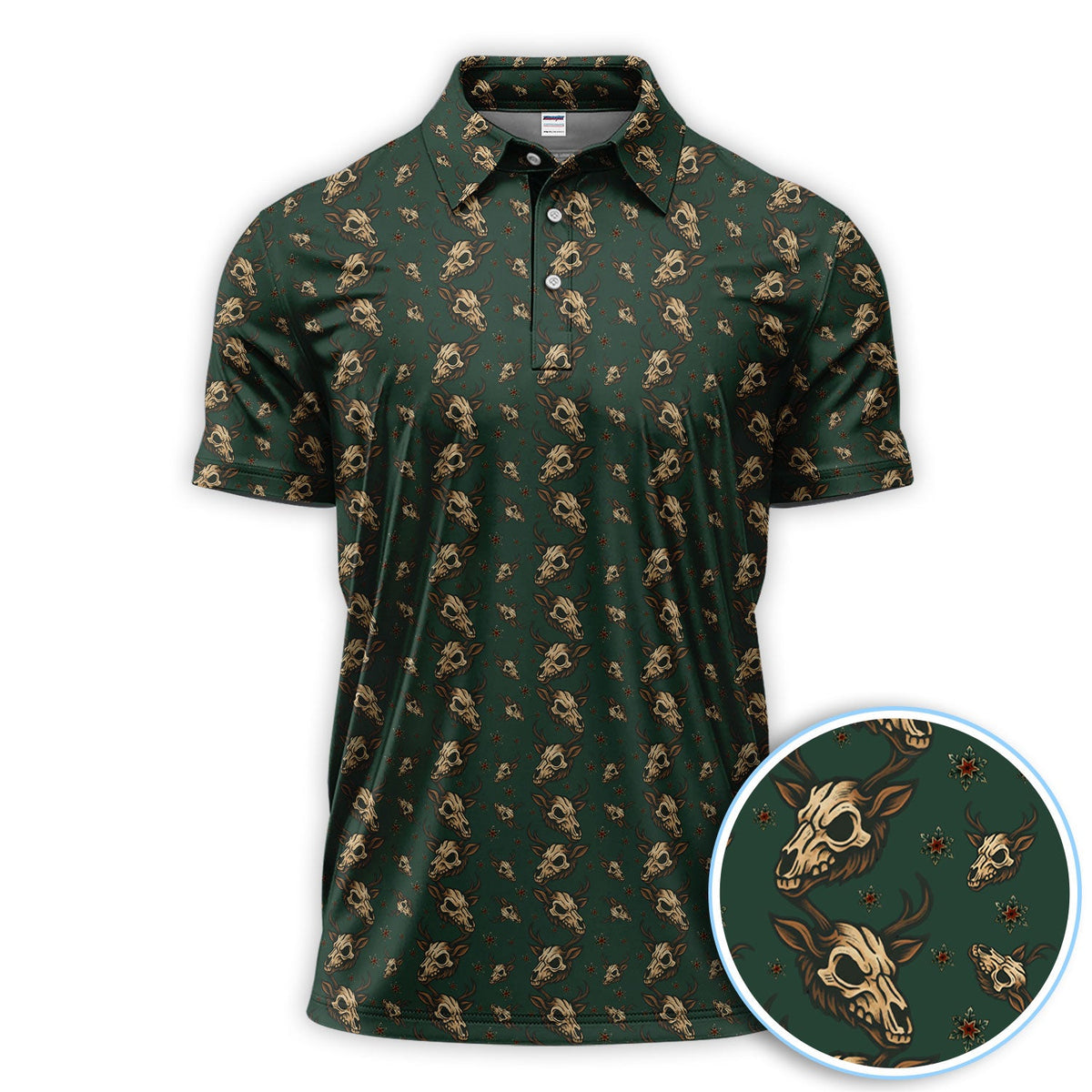 Krampus Christmas Pattern Golf Shirt, Crazy Xmas Golf Polos, Golf Gift For Men
