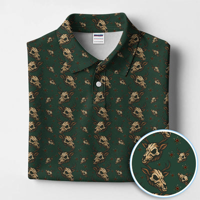 Krampus Christmas Pattern Golf Shirt, Crazy Xmas Golf Polos, Golf Gift For Men