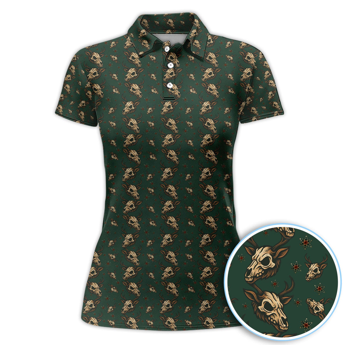 Krampus Christmas Pattern Golf Shirt, Crazy Xmas Golf Polos, Golf Gift For Men