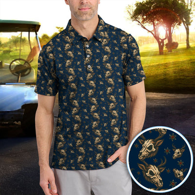 Krampus Christmas Pattern Golf Shirt, Crazy Xmas Golf Polos, Golf Gift For Men