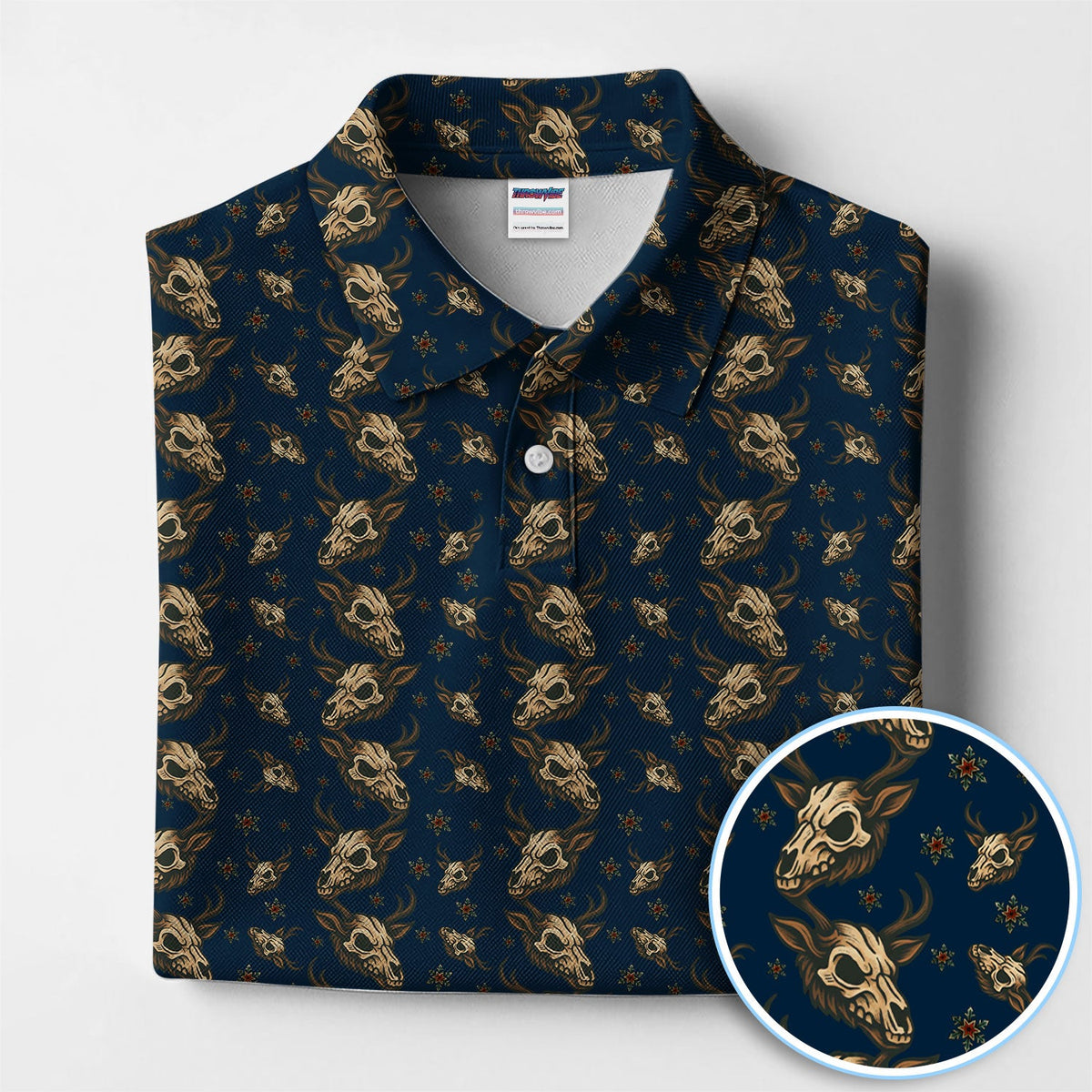 Krampus Christmas Pattern Golf Shirt, Crazy Xmas Golf Polos, Golf Gift For Men