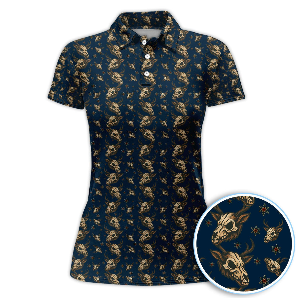 Krampus Christmas Pattern Golf Shirt, Crazy Xmas Golf Polos, Golf Gift For Men