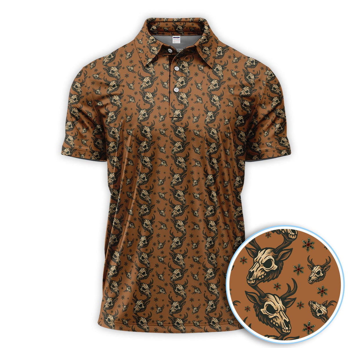 Krampus Christmas Pattern Golf Shirt, Crazy Xmas Golf Polos, Golf Gift For Men
