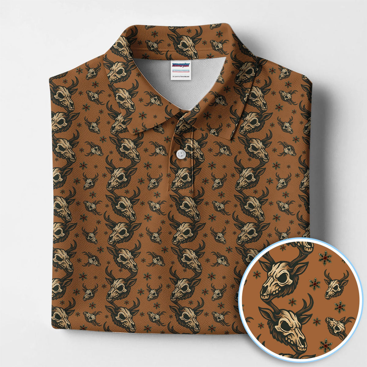 Krampus Christmas Pattern Golf Shirt, Crazy Xmas Golf Polos, Golf Gift For Men