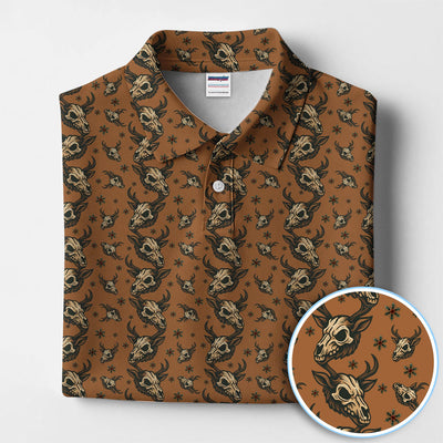 Krampus Christmas Pattern Golf Shirt, Crazy Xmas Golf Polos, Golf Gift For Men