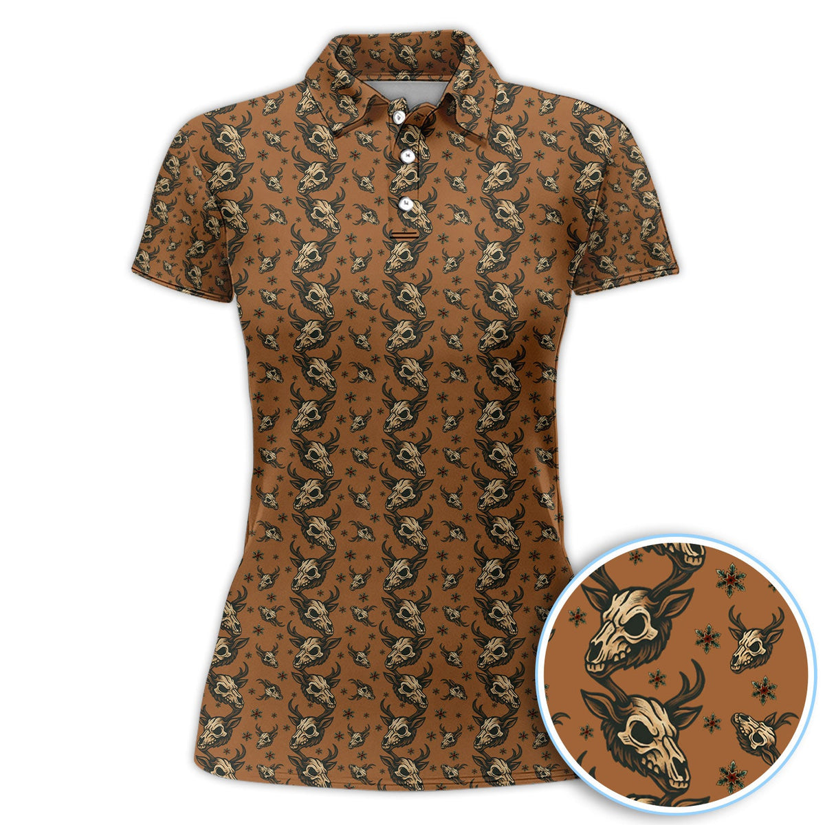 Krampus Christmas Pattern Golf Shirt, Crazy Xmas Golf Polos, Golf Gift For Men