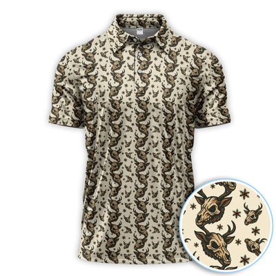 Krampus Christmas Pattern Golf Shirt, Crazy Xmas Golf Polos, Golf Gift For Men