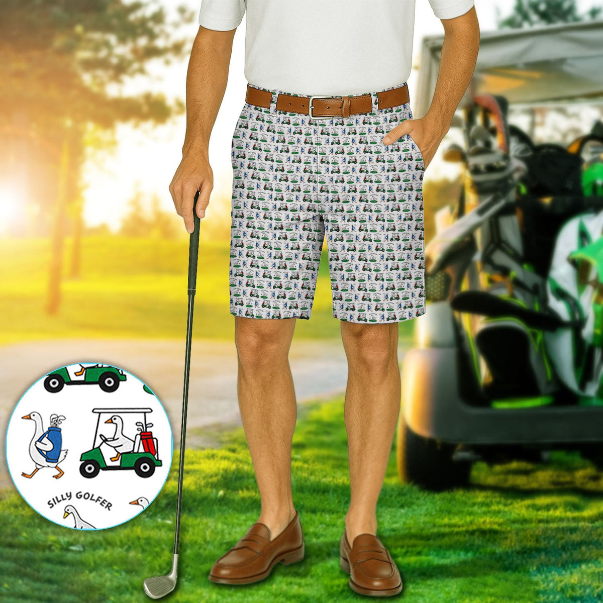 Silly Golfer Goose Golf Set, Funny Pattern Golf Set For Men, Golf Gift For Golfer