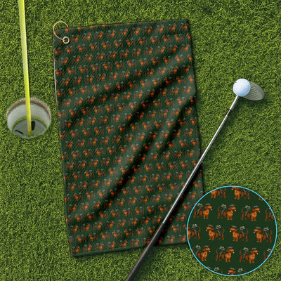 Dachshund Pattern Golf Towel, Crazy Dachshund Golf Towels For Men, Golf Gift For Golfer