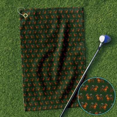 Dachshund Pattern Golf Towel, Crazy Dachshund Golf Towels For Men, Golf Gift For Golfer