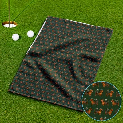 Dachshund Pattern Golf Towel, Crazy Dachshund Golf Towels For Men, Golf Gift For Golfer