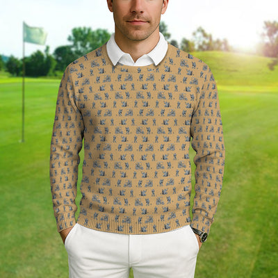 Funny Bigfoot Pattern Golf Ugly Sweater, Squatch Bigfoot Golf Sweater, Crazy Golf Gift For Men