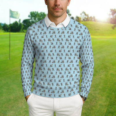 Funny Bigfoot Pattern Golf Ugly Sweater, Squatch Bigfoot Golf Sweater, Crazy Golf Gift For Men