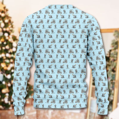 Funny Bigfoot Pattern Golf Ugly Sweater, Squatch Bigfoot Golf Sweater, Crazy Golf Gift For Men