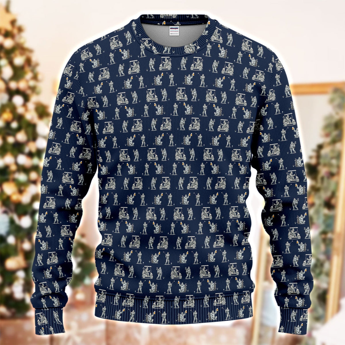 Funny Bigfoot Pattern Golf Ugly Sweater, Squatch Bigfoot Golf Sweater, Crazy Golf Gift For Men