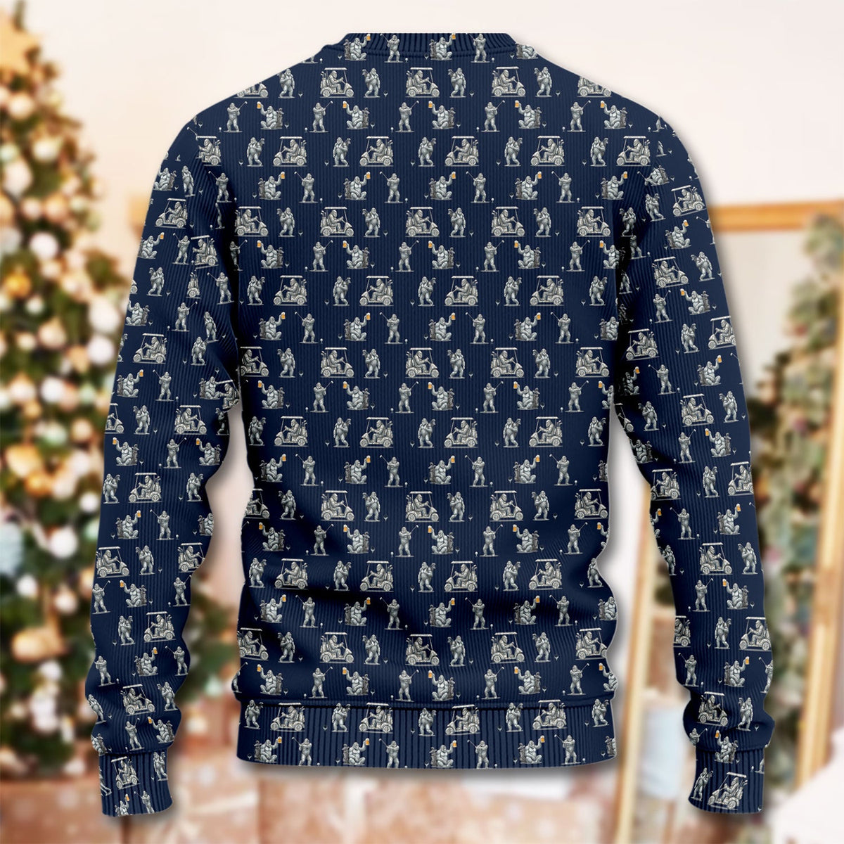 Funny Bigfoot Pattern Golf Ugly Sweater, Squatch Bigfoot Golf Sweater, Crazy Golf Gift For Men