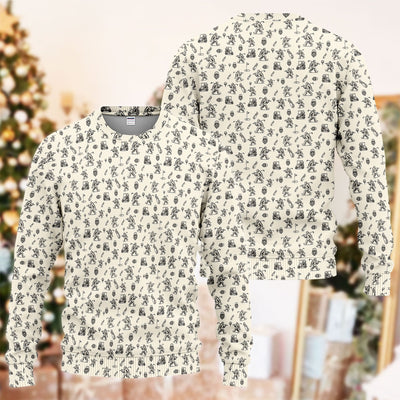 Squatch Bigfoot Pattern Golf Ugly Sweater, Funny Bigfoot Golf Sweater, Golf Gift For Men