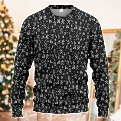 Squatch Bigfoot Pattern Golf Ugly Sweater, Funny Bigfoot Golf Sweater, Golf Gift For Men