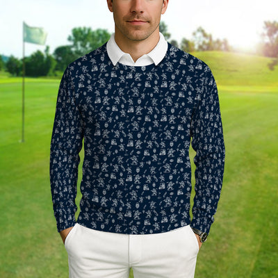 Squatch Bigfoot Pattern Golf Ugly Sweater, Funny Bigfoot Golf Sweater, Golf Gift For Men