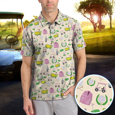 Crazy Pattern Golf Shirt, Vintage Golf Polos, Golf Gift For Golfer
