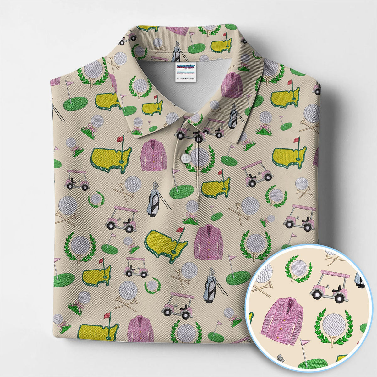 Crazy Pattern Golf Shirt, Vintage Golf Polos, Golf Gift For Golfer