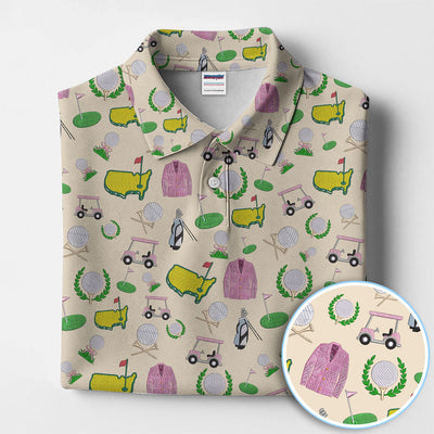 Crazy Pattern Golf Shirt, Vintage Golf Polos, Golf Gift For Golfer
