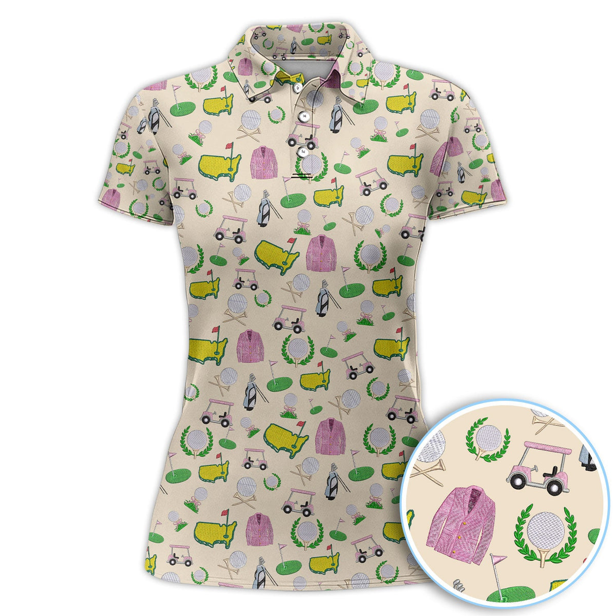 Crazy Pattern Golf Shirt, Vintage Golf Polos, Golf Gift For Golfer