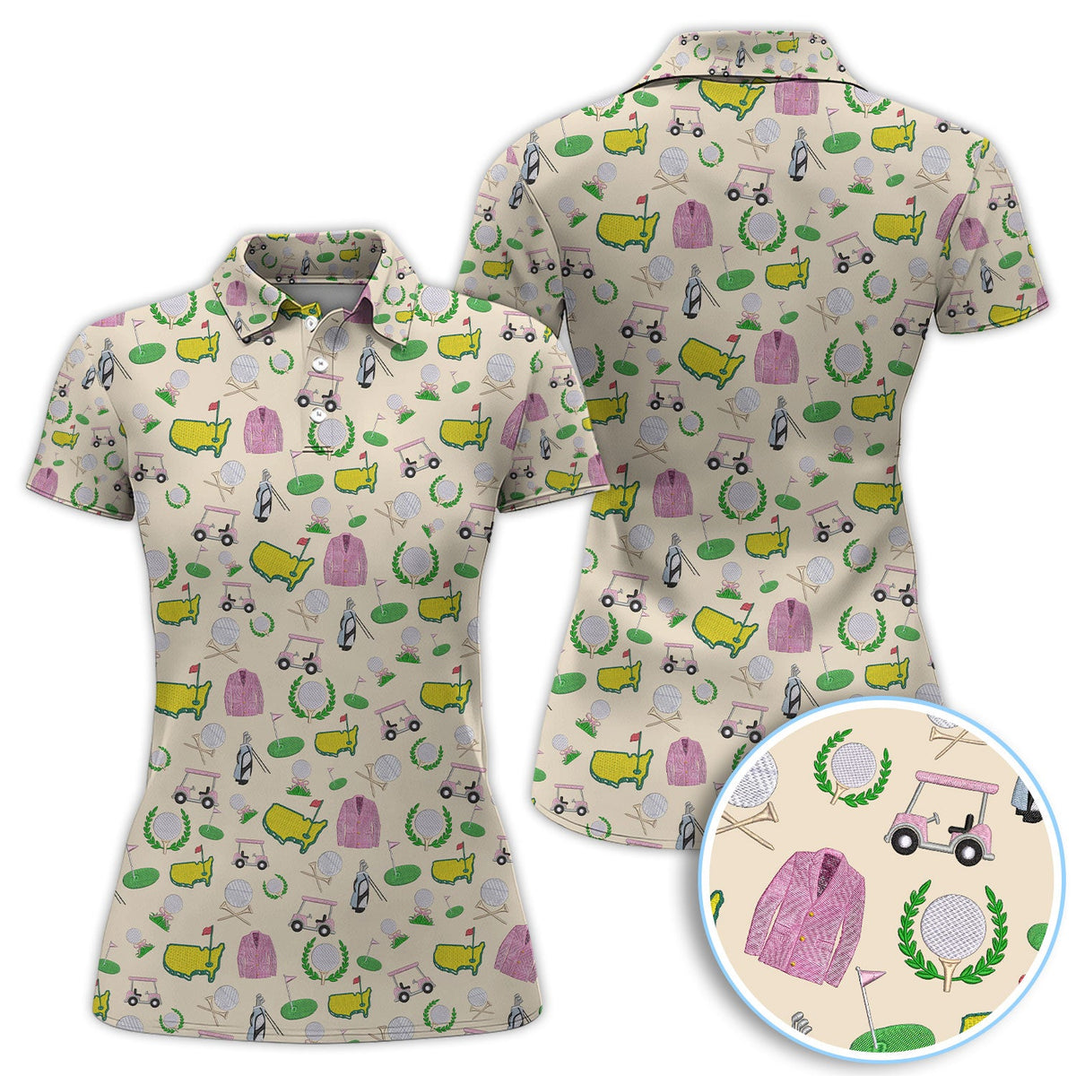 Crazy Pattern Golf Shirt, Vintage Golf Polos, Golf Gift For Golfer