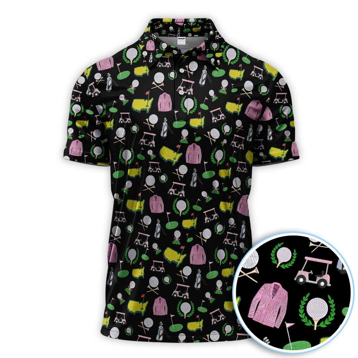 Crazy Pattern Golf Shirt, Vintage Golf Polos, Golf Gift For Golfer