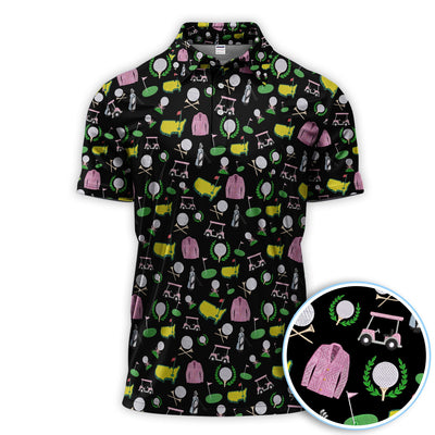 Crazy Pattern Golf Shirt, Vintage Golf Polos, Golf Gift For Golfer