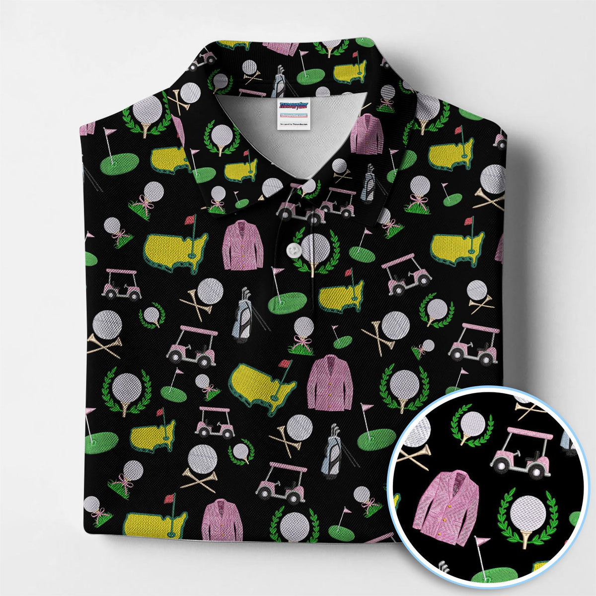 Crazy Pattern Golf Shirt, Vintage Golf Polos, Golf Gift For Golfer