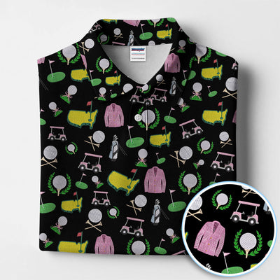 Crazy Pattern Golf Shirt, Vintage Golf Polos, Golf Gift For Golfer